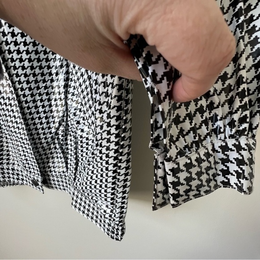 Wippette by Kenn Sporn Vintage 80s Houndstooth Rain Jacket with‎ Shoulder Pads - Picture 12 of 13